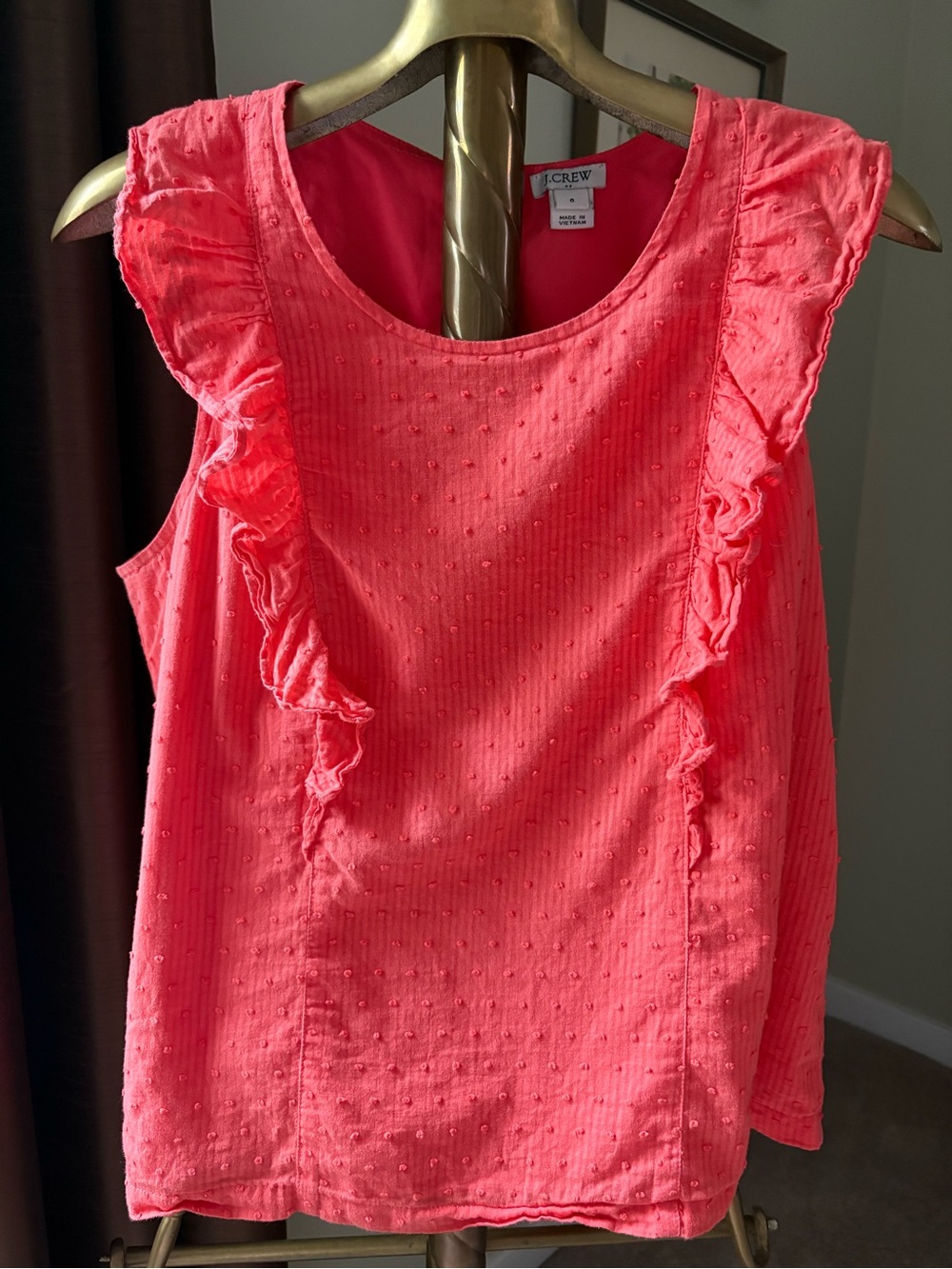 J. Crew Coral Textured Sleeveless Top